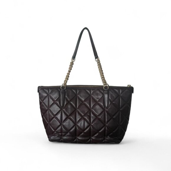 Coach Ava Chain Quilted Leather Tote in Rich Oxblood - Picture 3 of 7